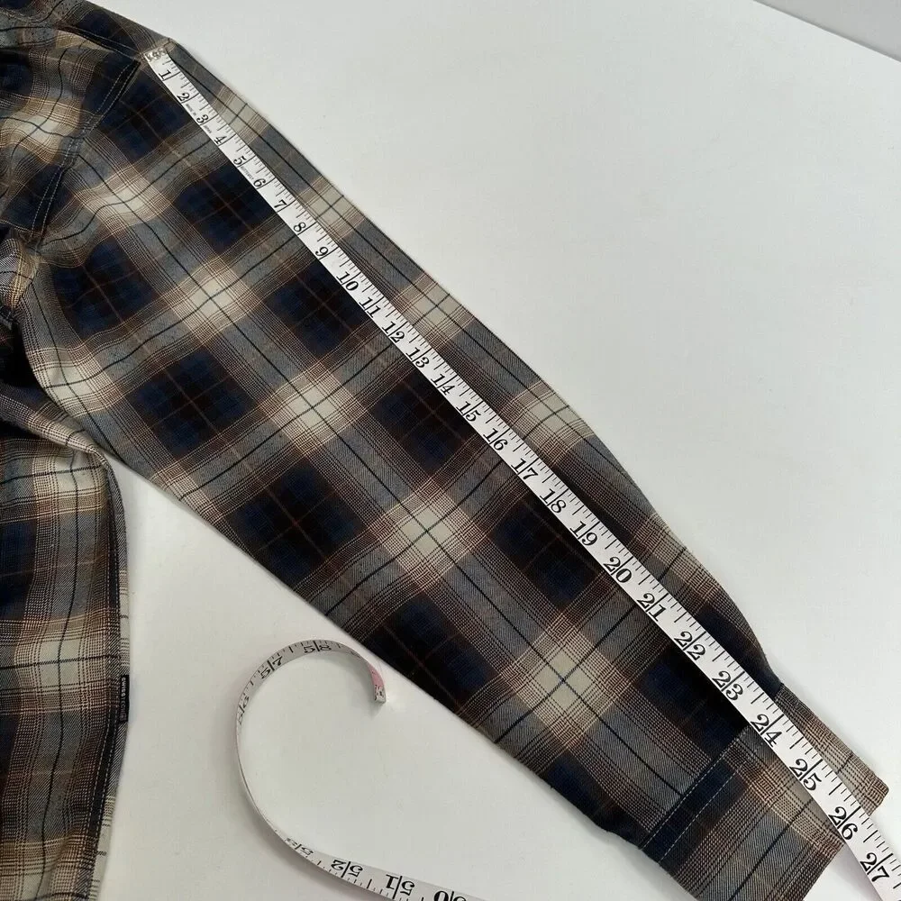 Swiss Tech Button Front Shirt Mens Sz XL Mambo Brown Plaid SM47Y118‎